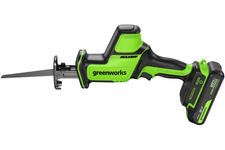 1200507CUA пила сабельная аккум. GPT-CRS-25, BL-motor 24V (АКБ 1х2Ач, з/у, картон) Greenworks