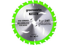 2943407 диск пильный по дереву 184х20х1,6/1,0мм 24Т, АТВ 15гр. Greenworks