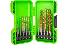 2943907 набор сверел по металлу 1,5-8,0мм HSS-TiN, HEX 1/4" 22 предмета в кейсе Greenworks