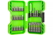 2944207 набор бит, торцевых головок и адаптеров HEX 1/4" 40 предметов в кейсе Greenworks