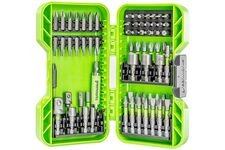 2944407 набор бит, торцевых головок и адаптеров HEX 1/4" 70 предметов в кейсе Greenworks