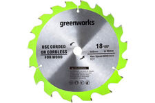 2955807 диск пильный по дереву 165х20х1,6/1,1мм 18Т, АТВ 20гр. Greenworks