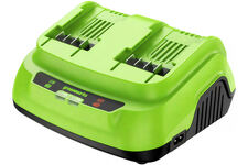 2958807 ультрабыстрое зарядное устройство G24X2C8 для 2-х аккум. 24V, ток заряда 8А Greenworks