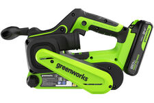 3100607CUA ленточная шлифмашина аккум. G24BS, BL-motor 24V (АКБ 1х2Ач, з/у, картон) Greenworks