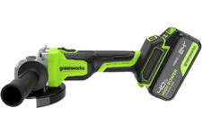 3201007CUB УШМ 125мм аккум. AG590, 8500об./мин., BL-motor 24V (АКБ 1х4Ач, з/у, картон) Greenworks